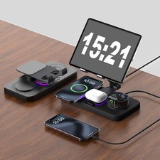 UK 6in1 Fast Wireless Charger For Apple Watch S11/Ultra3 iPhone Air 17 Pro 16 15