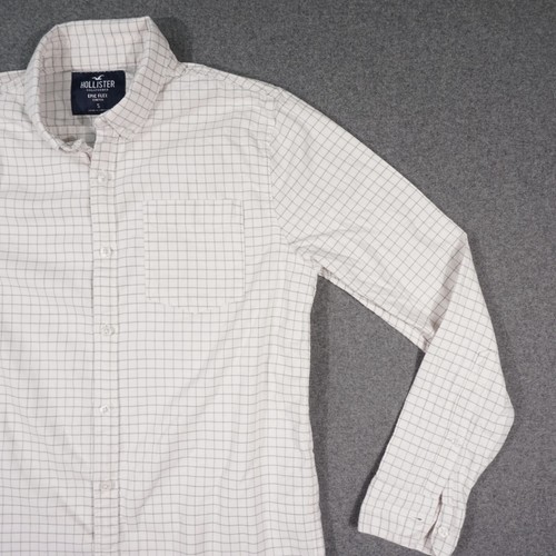 HOLLISTER Herren Hemd Gr. S grau weiß kariert Freizeithemd Langarm Button Down - Bild 5 von 19