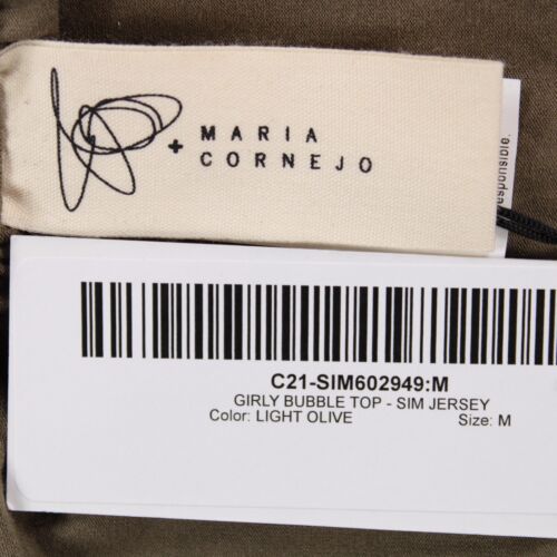 Zero + Maria Cornejo NWT Girly Bubble Short Sleeve Top Size M Light Olive Green - Picture 2 of 8