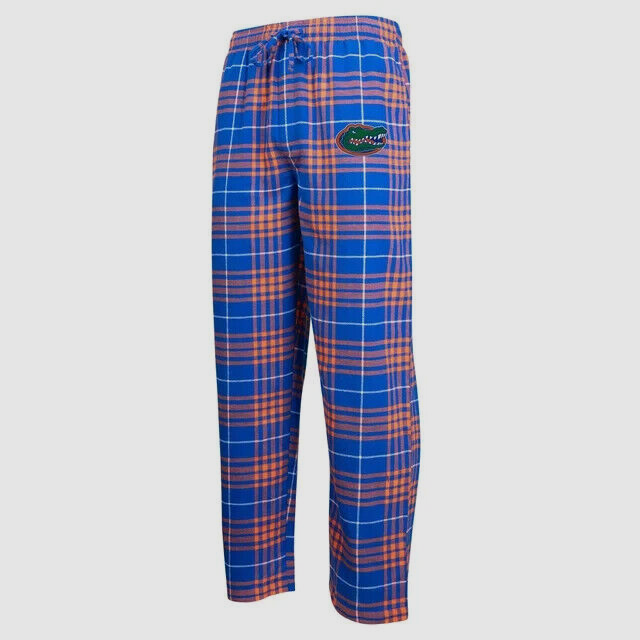 NWT NCAA FLORIDA GATORS TEAM  PLAID COTTON BLEND SLEEP PAJAMA  PANTS LARGE
