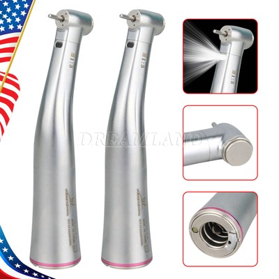 2X Dental LED 1:5 Increasing Contra Angle Handpiece Fiber Light fit NSK A