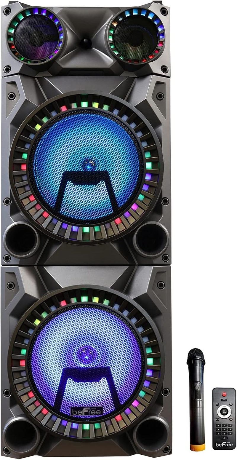 12-Inch Rechargeable Dual Subwoofer Portable Bluetooth Speaker with Reactive Dual Layer