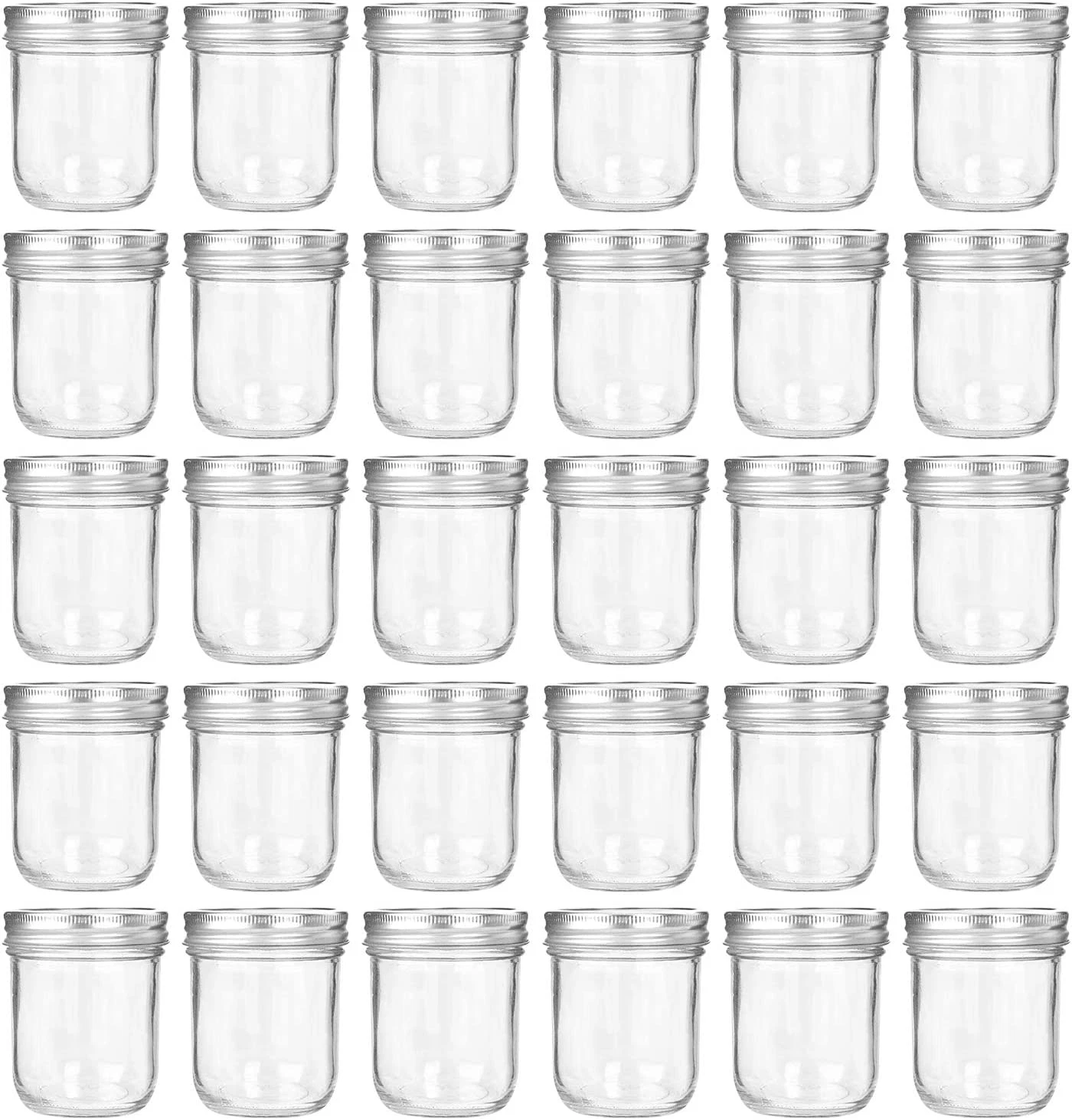 6Oz / 180Ml Mason Jars Glass Jelly Jars, Canning Jars with Regular Lids, Ideal f
