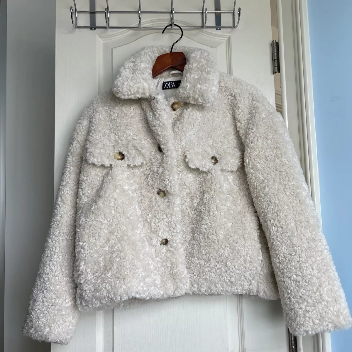 Cropped faux shop shearling jacket