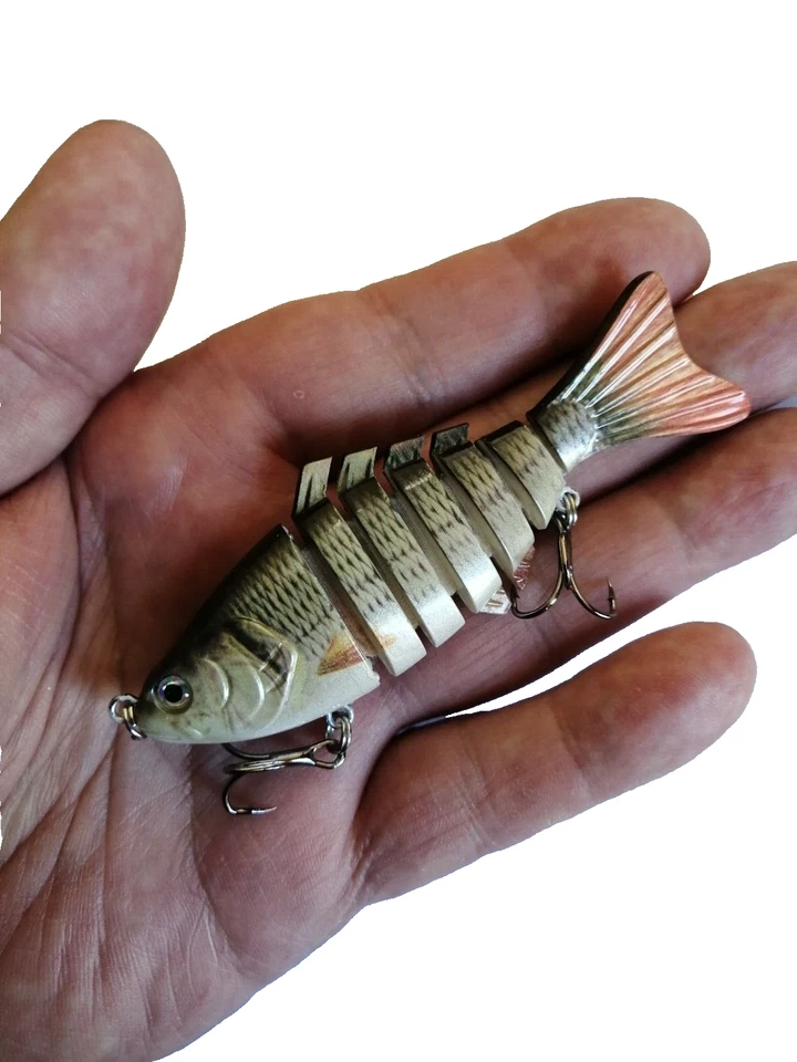 Leurre Articulé  Gardon Rotengle 7 Segments Pêche Carnassier Brochet Sandre - Photo 4/4