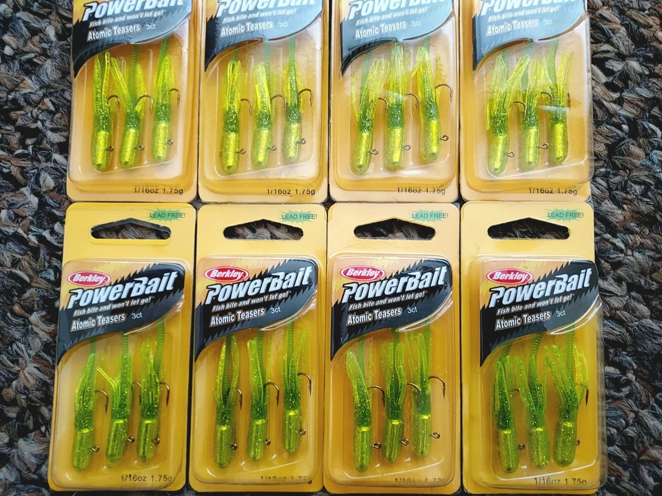 Berkley Powerbait Atomic Teasers 1/16 oz tubo plantilla señuelos de pesca lote gráfico plata Foto 2 de 3