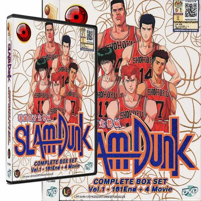 Slam Dunk Complete Vol 1-101 End + 4 Movie Box Set DVD Anime