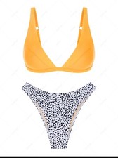 NWT- Zaful Leopard High Cut Bikini Size Small