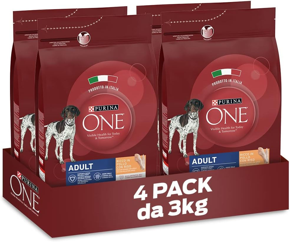 Adult Croccantini per Cani con Pollo e Riso, 4 Confezioni da 3 kg