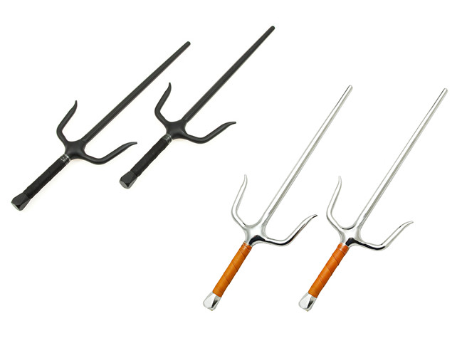 Martial Arts Octagon Forged Steel Sai - Black or Chrome