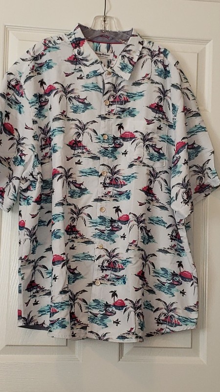 NWT Tommy Bahama Mens Short Sleeve Camp Shirt Coconut Point Sunset at Sea 2XLB