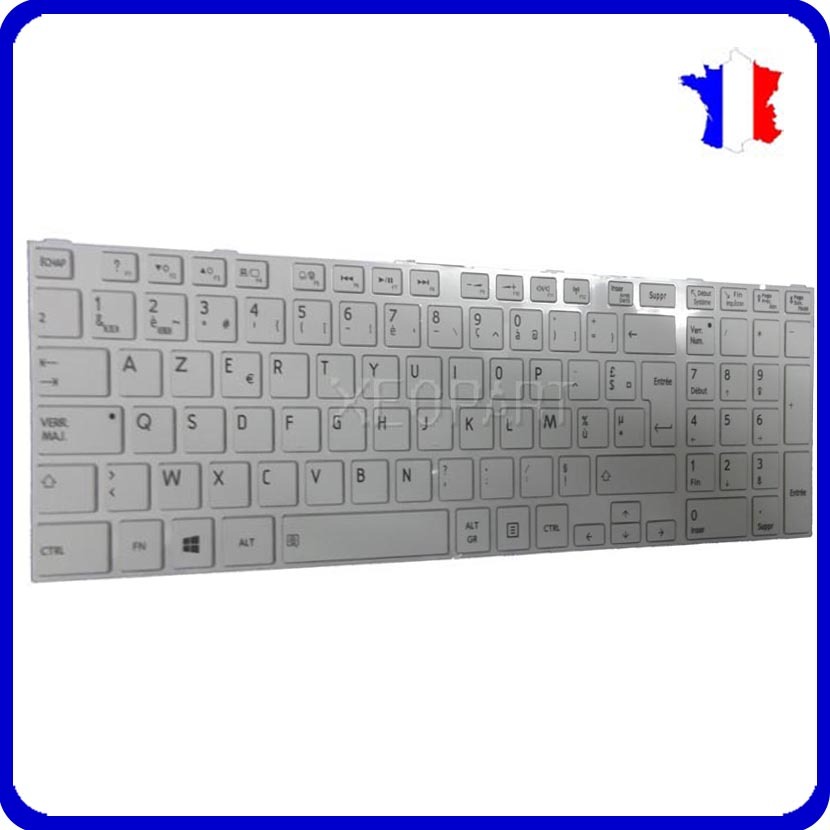 Clavier Français Azerty Blanc pour PC Portable Toshiba Satellite C70D-B-311
