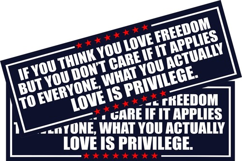 Anti Trump Bumper Sticker If you think you love freedom Set of Decal or Magnets
