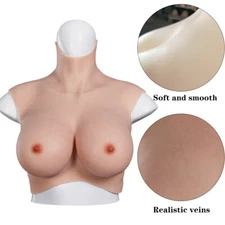 Dokier Soft Silicone Breast Forms Breastplate Fake Boobs With Bloodshot Veins