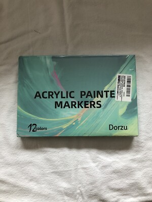 P003 Dorzu 12 Acrylstifte Acrylmarker wasserfest Steine DIY - Neu OVP