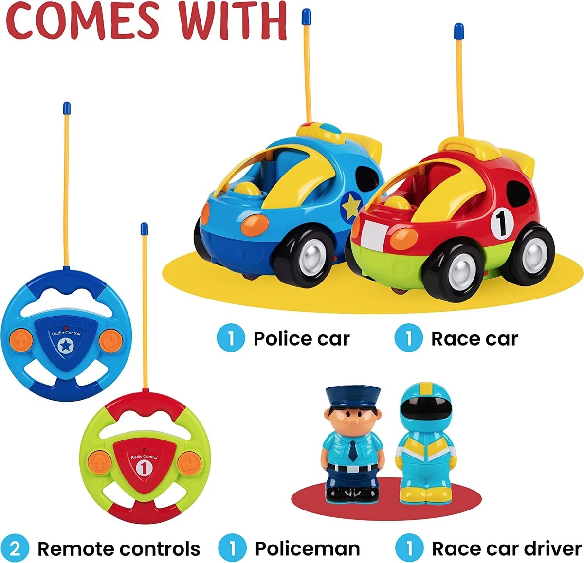 Remote Control Car 2 Pack Toddler Toys for 3 Year Old Boys