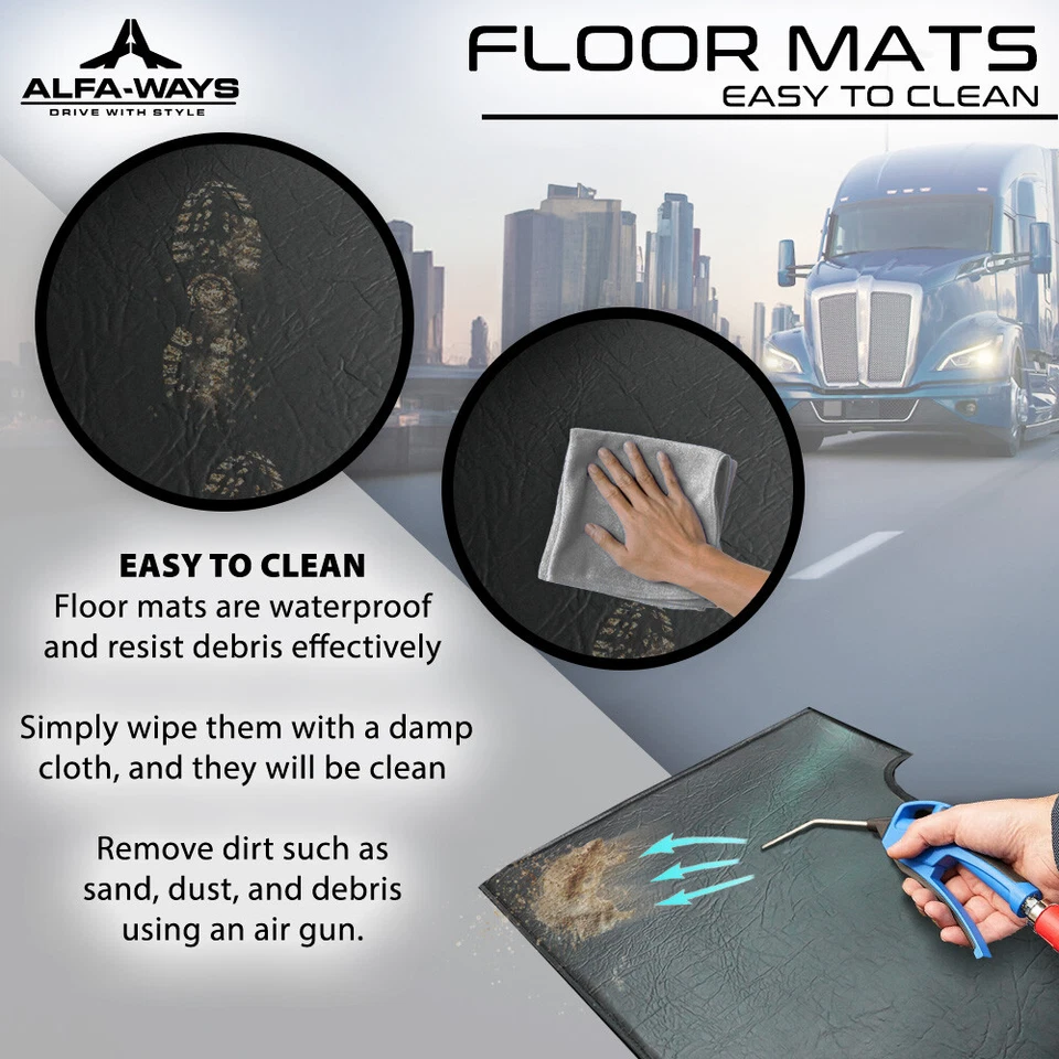 Floor Mats fits KENWORTH T680, - Prestige-Line - BLACK Foto 3 de 4