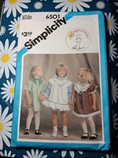 Simplicity Sewing Pattern 6501 Toddlers Dress Panties 1980s Betse Cann FF UC 