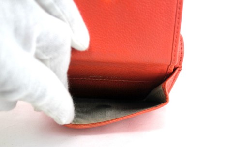 CHANEL CC Camellia Orange Bifold Small Wallet Classic Purse Used Women Italy - Picture 16 of 22