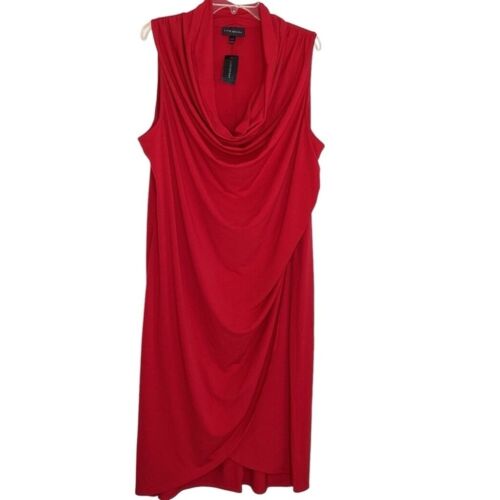 Lane Bryant Dress Women’s Sz 22/24 Red Maxi Wrap Prom Formal Stretchy NWT