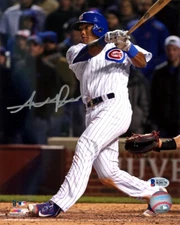 ADDISON RUSSELL AUTOGRAPHED 8X10 PHOTO CHICAGO CUBS BECKETT BAS STOCK #115003