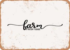 METAL SIGN - Farm Fresh Eggs - 5 - Vintage Look Sign