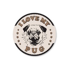 I Love My Pug Metal Sign Pet Lover Animal Puppy Canine Doghouse Artwork Decor