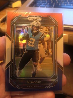DJ Moore Red White Blue Panini Prizm 2022 Carolina Panthers 