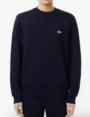 Lacoste Mens Fleece Crew Neck Sweatshirt / Midnight Blue / BNWT / RRP £109