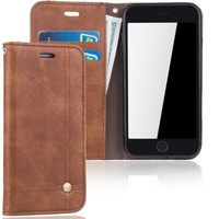 Apple Iphone 6 / 6S HüLle Case Handy Cover Schutz Tasche Flip SchutzhüLle Braun