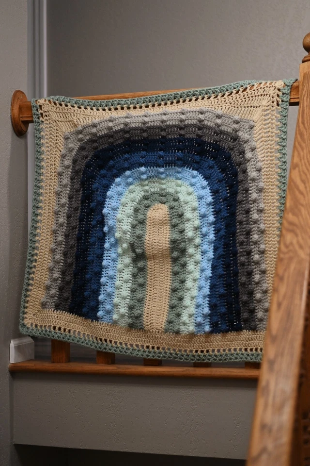 Handmade Rainbow Baby Blanket - Image 2 of 4