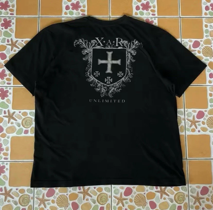 90s Red Affliction T shirt Men American Retro Cotton Round Neck Washed Shirt - Image 2 of 2