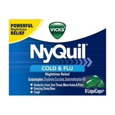 Vicks NyQuil Cold & Flu Nighttime Relief LiquiCaps 8 Count EXSEP26