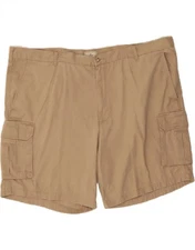 DOCKERS Mens Relaxed Fit Cargo Shorts W50 3XL Beige Cotton DC29