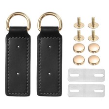 uxcell 1 Set D-Ring Buckle, Leather Purse Clasp Wallet Hanging 4.3", Black