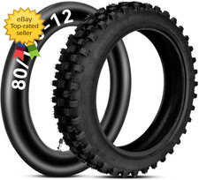 3.00-12 80/100-12 Dirt Bike Rear Tire and Inner Tube Compatible