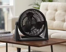 Hampton Bay 11 in 3-Speed Portable Desk Fan Black Adjustable Tilt Compact