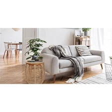 New Pacific Direct Iris Round Rattan End Table in Brown/Natural Honey