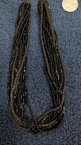 Claire's 14 Strand Black Beaded Necklace 9 Inches - Picture 3 of 5
