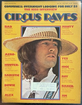 Circus Magazine July 1975 Aerosmith Bowie KISS Jim Dandy/Alex Harvey POSTER