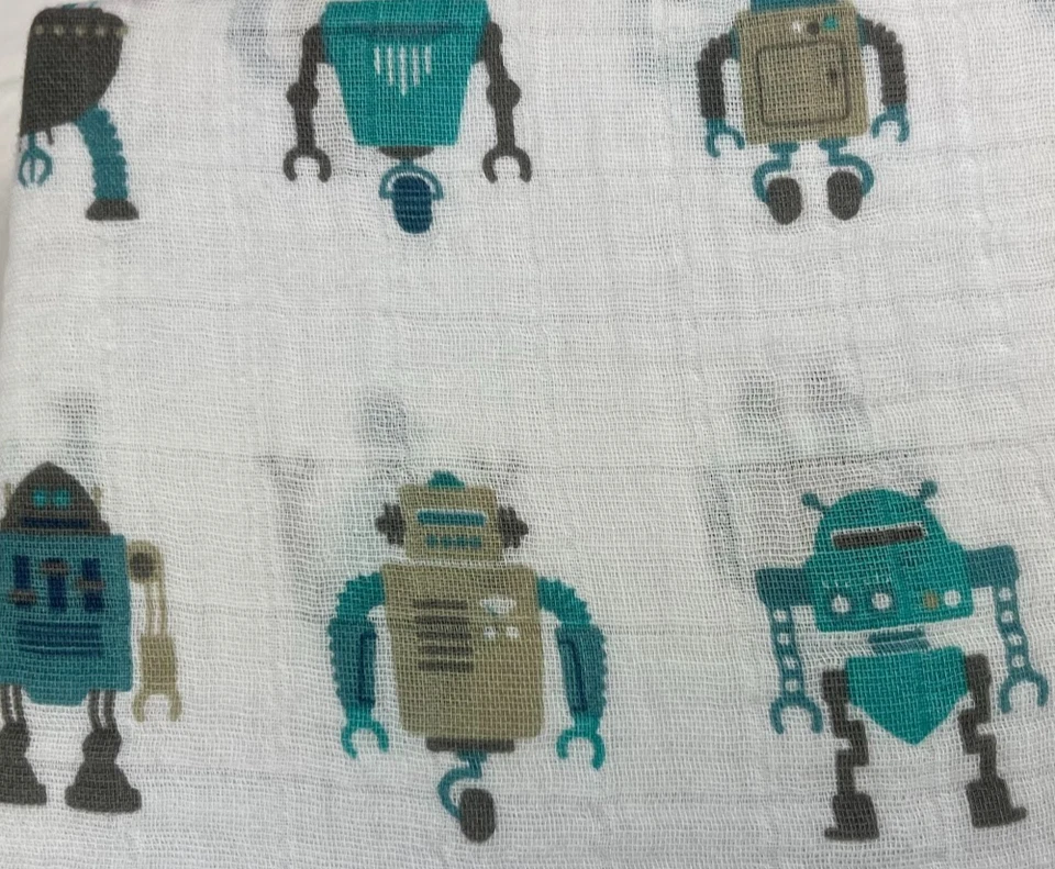 Robot Algodón Muselina Ajustable Cuna Sábana Blanca Colchón Estándar Nuevo con Etiquetas Foto 4 de 4