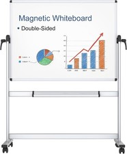 VIZ-PRO Double Sided Magnetic Mobile Whiteboard 48x36 Inch