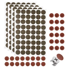216Pcs Screw Hole Stickers and 200Pcs 16.5x4.5mm Screw Cover Caps, Red Brown