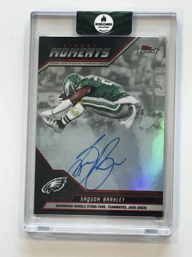 SAQUON BARKLEY 2025 TOPPS FINEST MOMENTS AUTO #FMA-SB EAGLES Rare Investment SP
