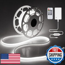 Samsion 32.8ft Outdoor LED Light Strips Remote Waterproof COB Tape Light 6000K