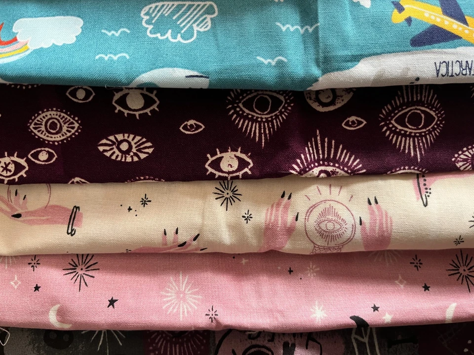 1.25 # Lote de restos de tela calaveras florales animales algunos de colección lindos únicos 15 piezas Foto 4 de 4