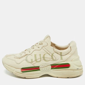 Baskets Gucci cuir crème Rhyton vintage logo Gucci pointure 43,5