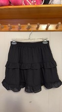 Black Ruffled Layered Skirt