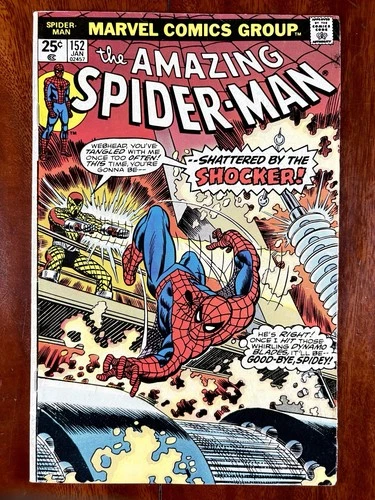 AMAZING SPIDER-MAN #152 JAN 1976, Vintage Marvel -Shocker Appearance, NR - FN/VF