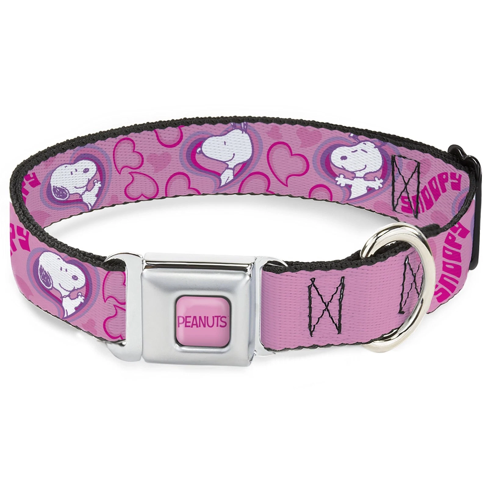 Peanuts Worldwide LLC Pet Collar, Dog Collar Metal Seatbelt Buckle, Peanuts Snoo